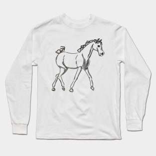 Playful horse- sketch Long Sleeve T-Shirt